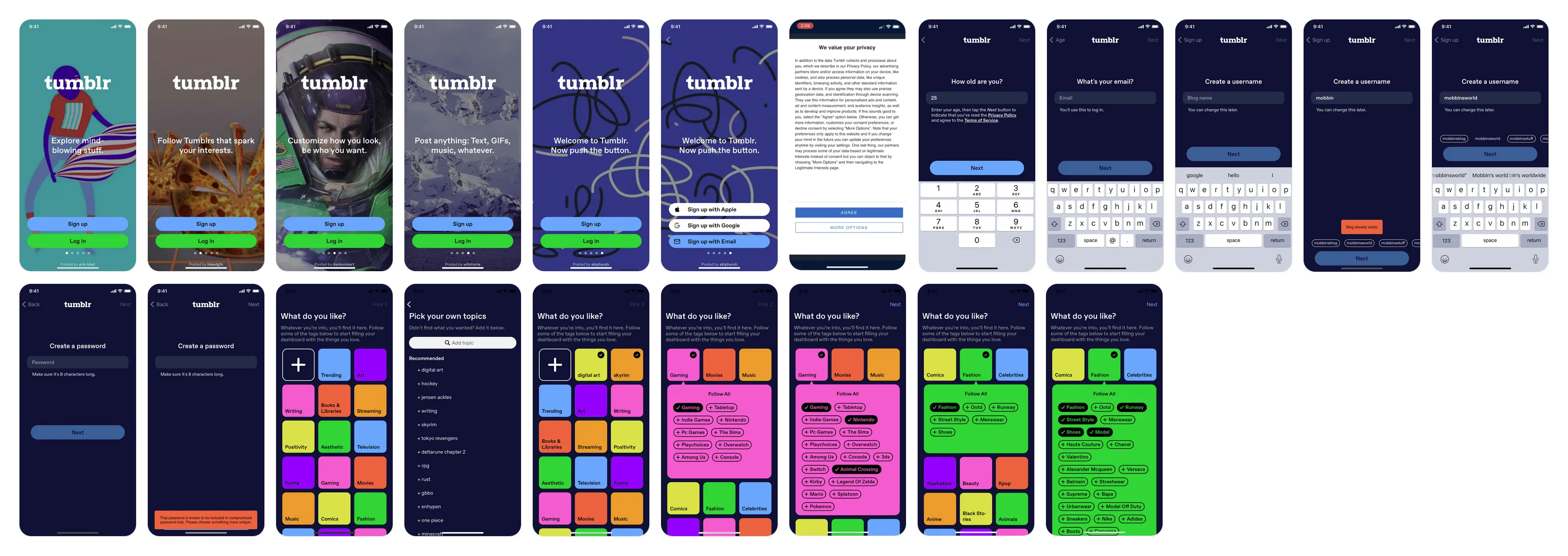 The existing iOS onboarding flow