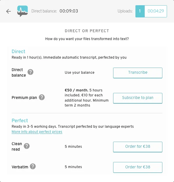 Account balance view with partial pricing
