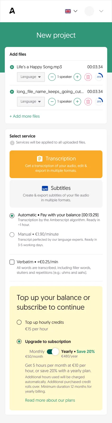 Mobile service selection