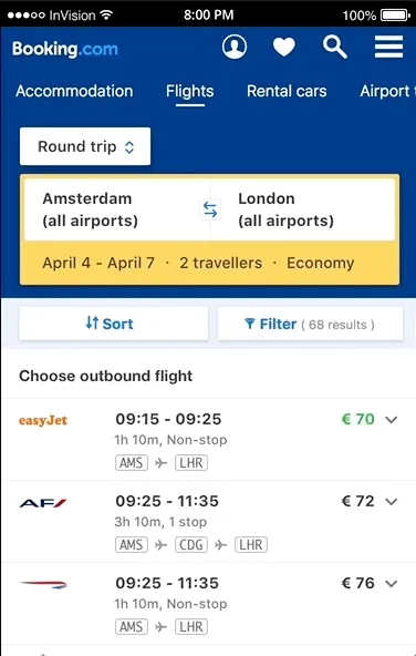 Mobile flight details