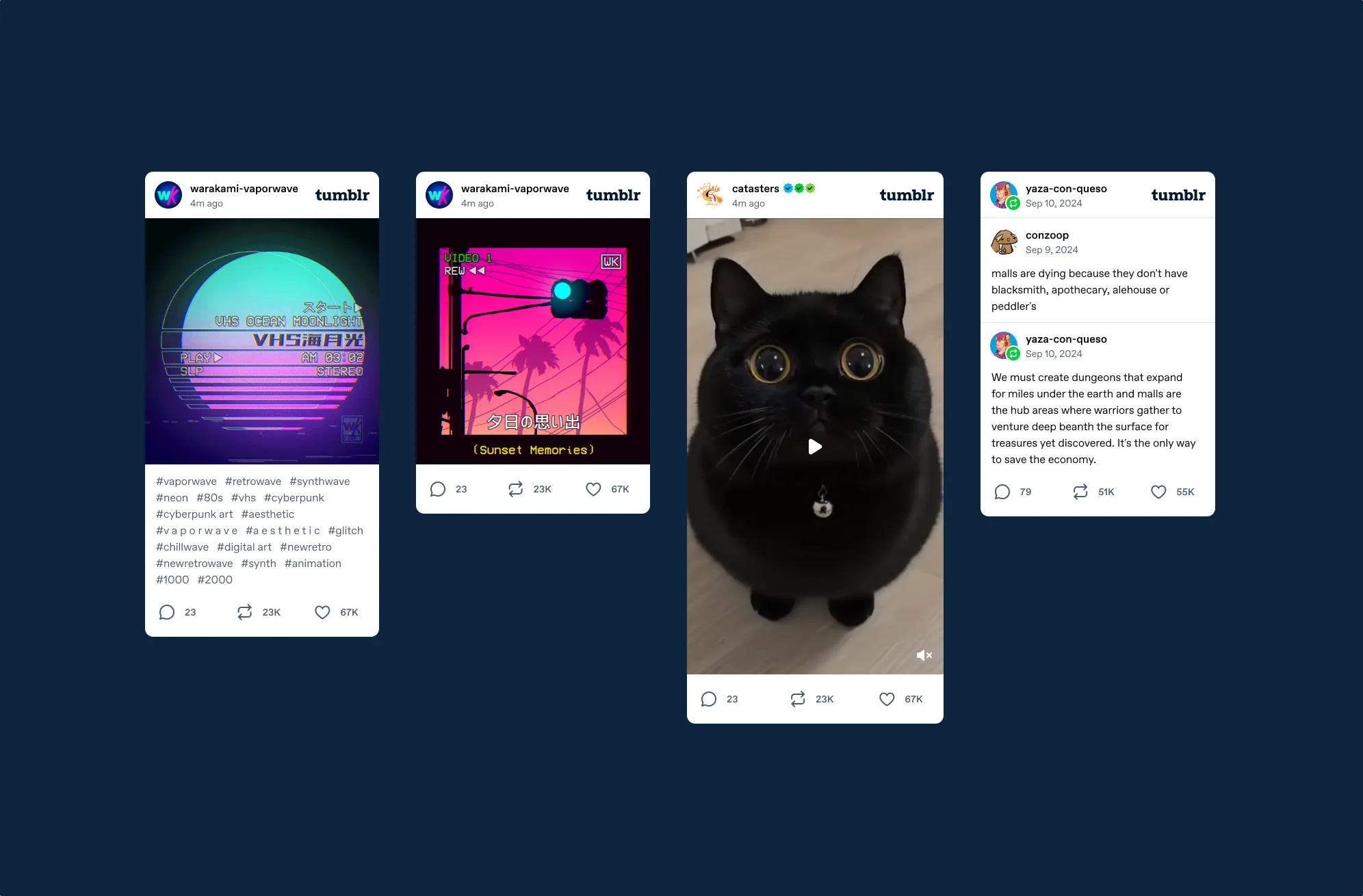 Different post types rendered as shareable images