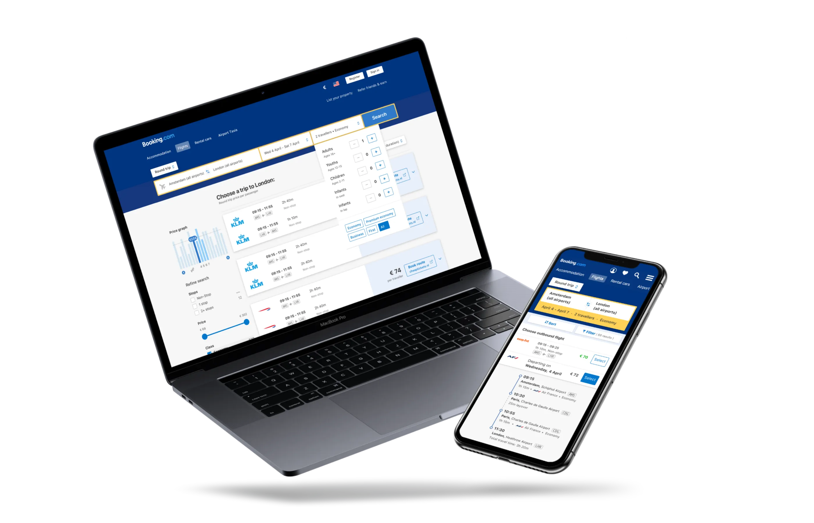 Flight search for Booking.com