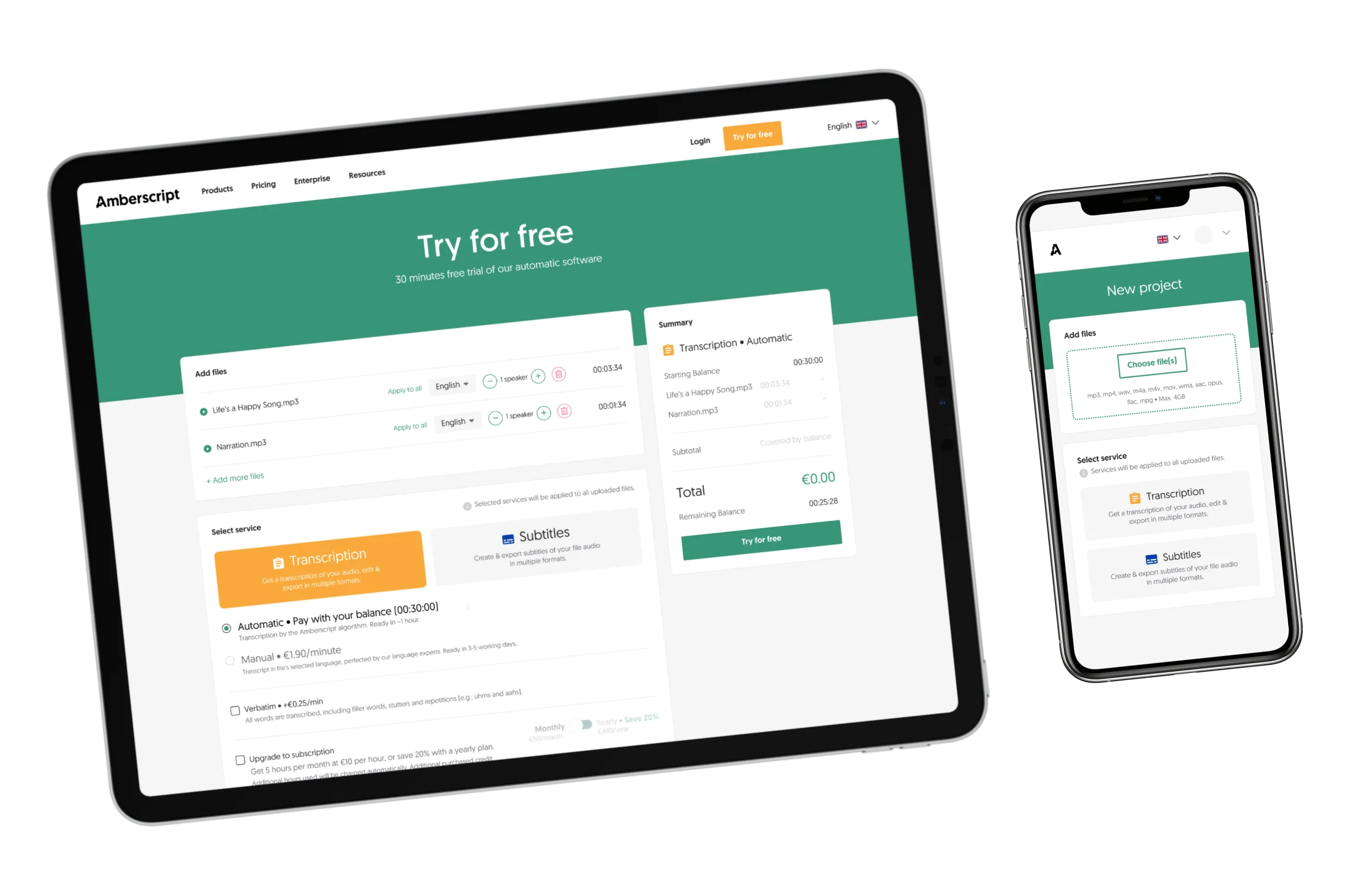 Amberscript checkout